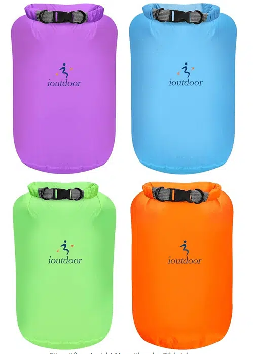 Packsaecke wasserdicht, 10 Liter Volumen, in 4 Farben