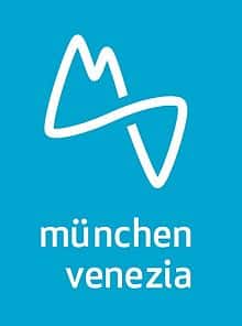 Blaues Logo des München – Venedig Fernradwegs