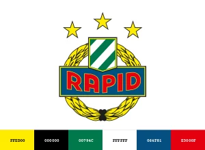 Das Wappen und die Farbcodes des SK Rapid Wien