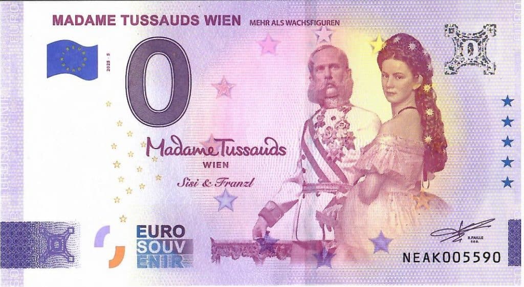 0 Euro Souvenirschein - MADAME TUSSAUDS WIEN - Sissi+Franzi