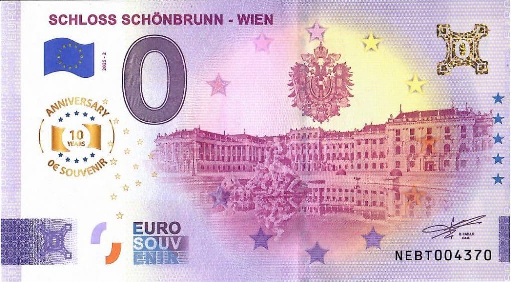 0-Euro-Souvenierschein SCHLOSS SCHÖNBRUNN – Anniversary