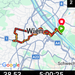Garmin Screenshot meiner Radrunde nach Schloss Schoenbrunn