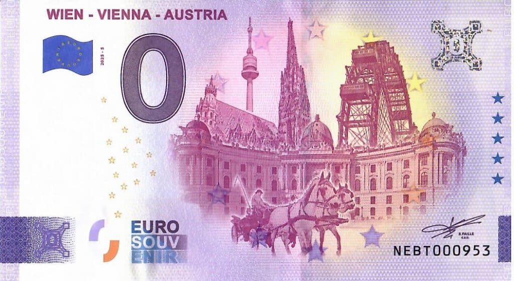 0-Euro-Souvenirschein „Wien – Vienna – Austria“
