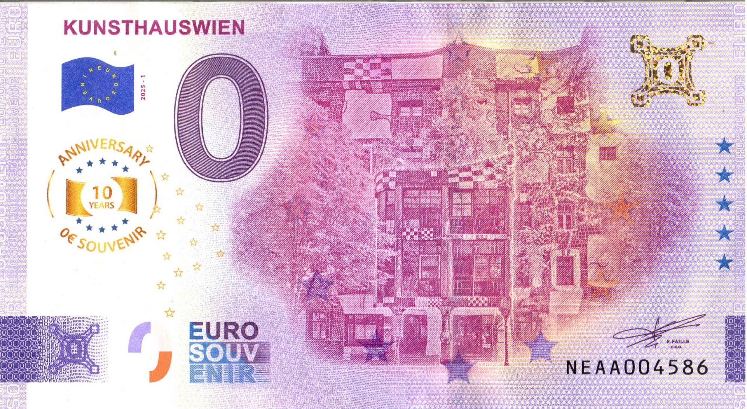 0-Euro-Souvenierschein - Kunsthaus Wien, Anniversary